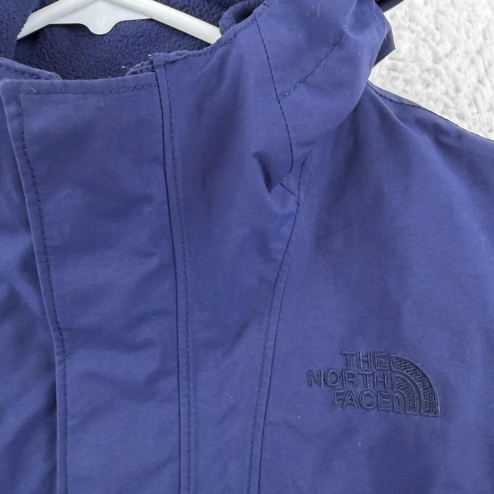 The North Face Jacket Girls M 10/12 Blue 3-in-1 Fleece Lined Hooded Full Zip
